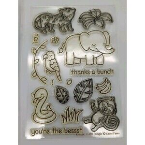 Lawn Fawn Critters In The Jungle Stamps & Dies Clear Cling Leopard Snake Parrot